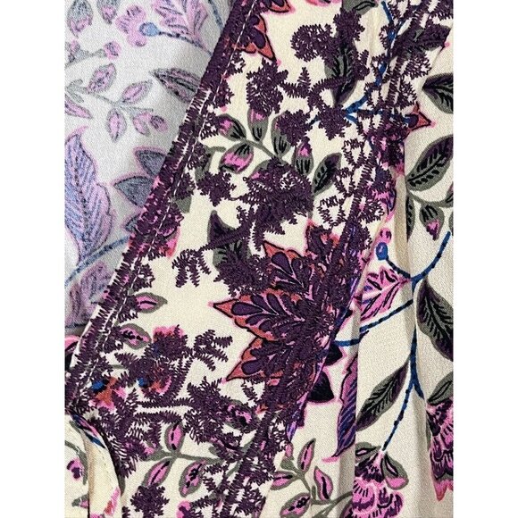 Torrid Floral Boho Top 3X Yellow Hippie Indie Western Peasant Retro Feminine 80s - Picture 6 of 10